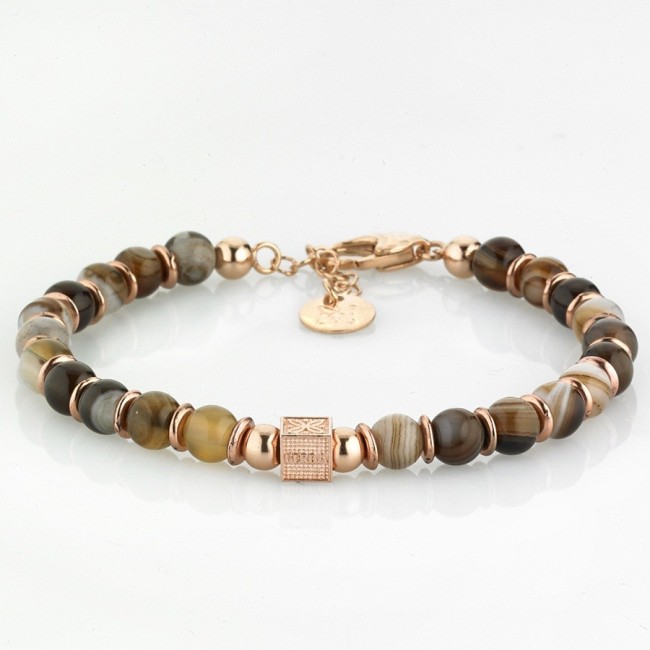 Brown and green women's tassel bracelet with chain - MARC