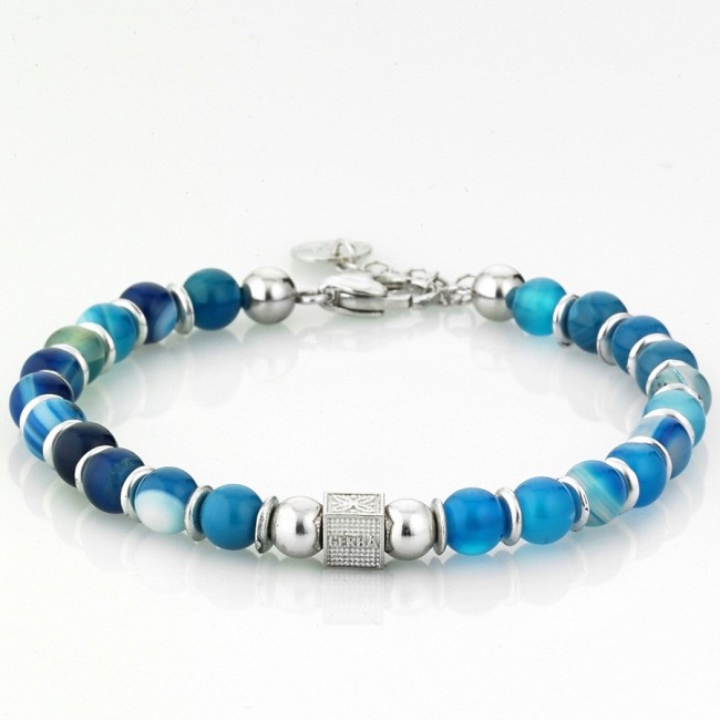 Bracciale Gerba uomo donna turchese con catenina - GILBERT