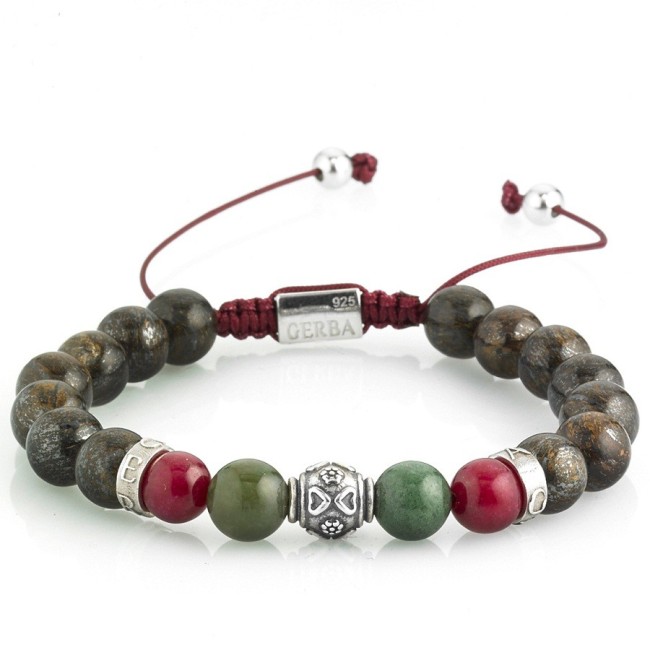 Ladies' Green and Brown Lancet Woman Necklace - NEXOS