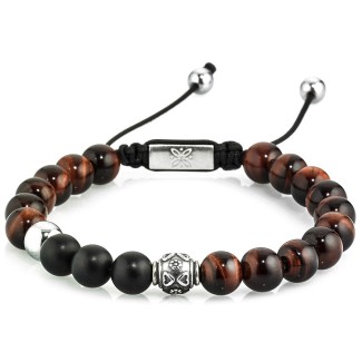 Black and brown lanyard with black lanyard bracelet - BLACK TIGER
