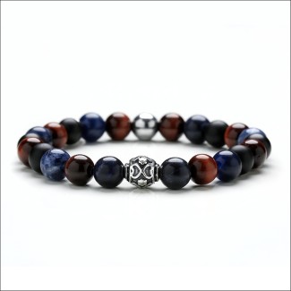 Bracciale Gerba uomo donna multicolor elastico - RED BLUE