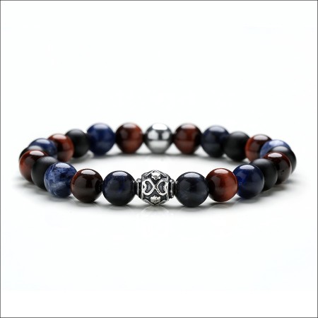 Bracciale Gerba uomo donna multicolor elastico - RED BLUE