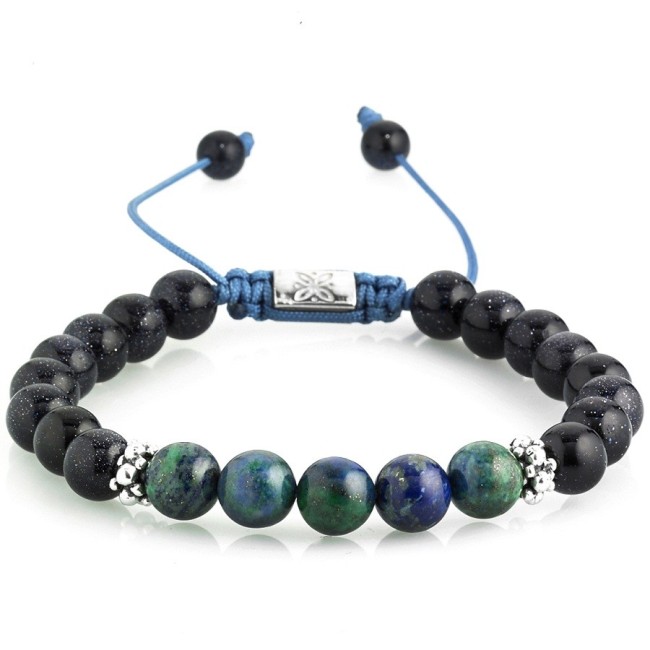 Bracciale Gerba uomo donna nero blu marrone con cordino - SPACE