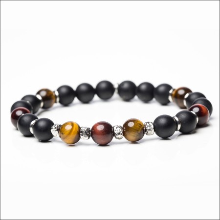 Men's Tassel Bracelet black and brown elastic band - EMI