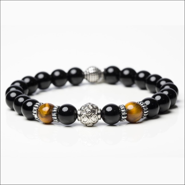 Bracciale Gerba uomo donna nero elastico - NIGHT OF LOVE