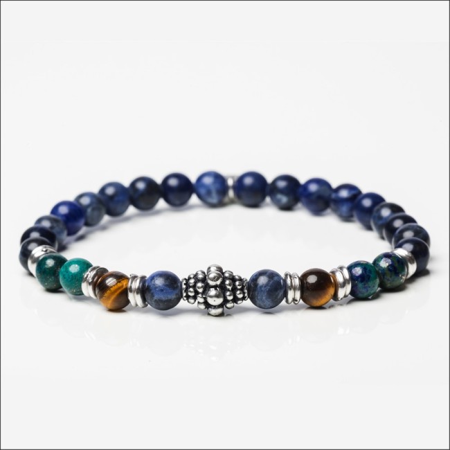 Men's Tassel Bracelet Elastic Blue Woman - MUSIC