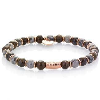 Bracciale Gerba uomo donna Agata marrone elastico - OLIVER