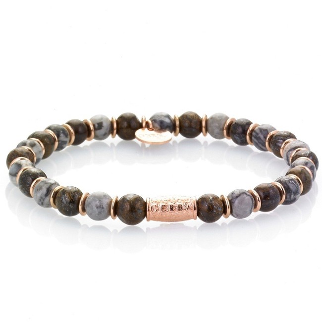 Damen-Troddel-Armband Elastischer Braun-Achat - OLIVER