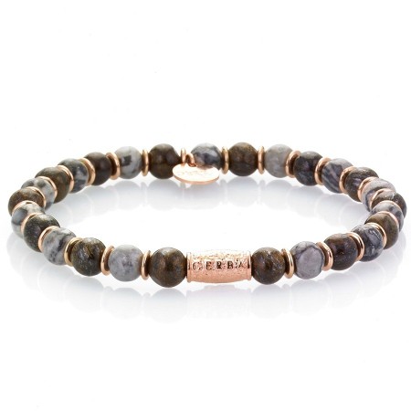 Bracciale Gerba uomo donna Agata marrone elastico - OLIVER