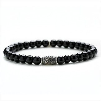 Bracciale Gerba uomo donna nero elastico - BLACK SPIRIT
