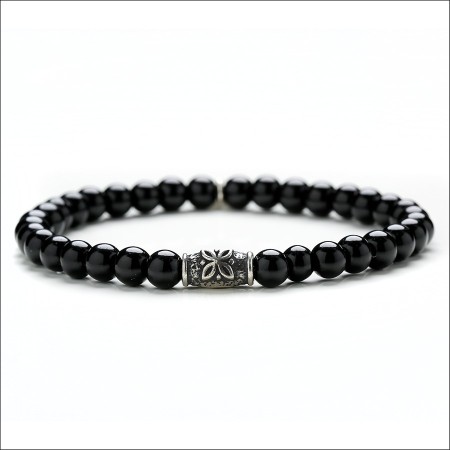 Bracciale Gerba uomo donna nero elastico - BLACK SPIRIT