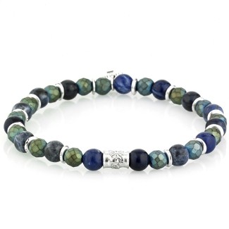 Tungsten bracelet blue and green elastic woman - ALEX