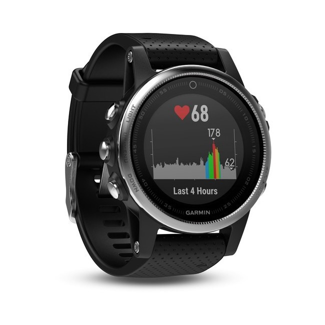 Garmin Fenix Uhr 5S GPS Smartwatch Silber Schwarz mit Stahl