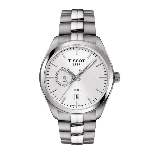 Orologio Tissot PR100 Dual Time Quarz silber - T1014521103100