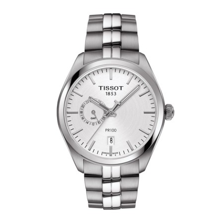 Orologio Tissot PR100 Dual Time Quarz silber - T1014521103100