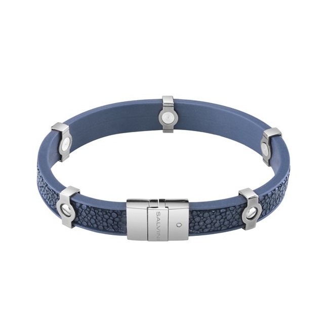 Salvini Ray Armband in Silber und Blue Breast Skin 20073496