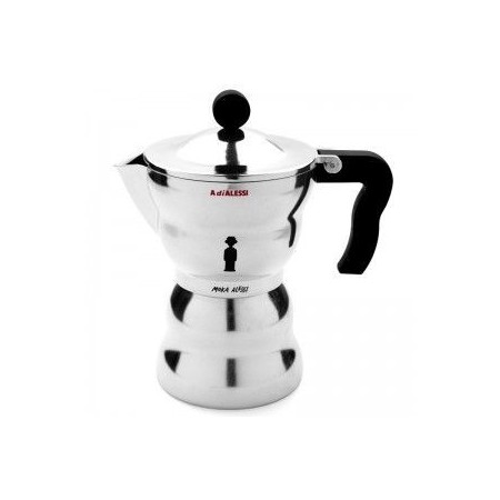 Cafferiera espesso Alessi in acciaio inossidabile linea Moka