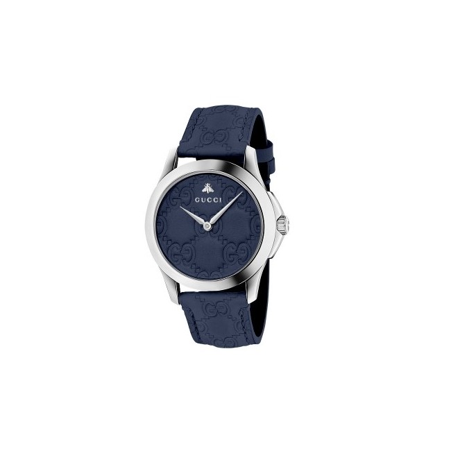 Gucci zeitlose blaue Leder Uhr - YA1264032