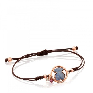 Tous line Armband Goldene Camilla in blauem Dumortierit mit Schnürsenkel