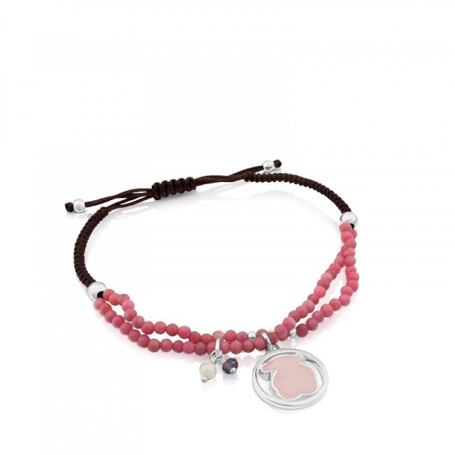 Bracciale Tous linea Camille quarzo rosa e laccetti - 712161620