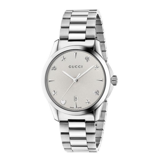 Gucci Uhr G-Timeless Guilloche Silber Stahl Icons - YA1264028