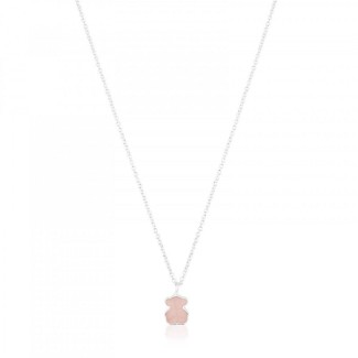 Tous Neue Farbe Halskette mit rosa Quarz Teddybär - 615434570