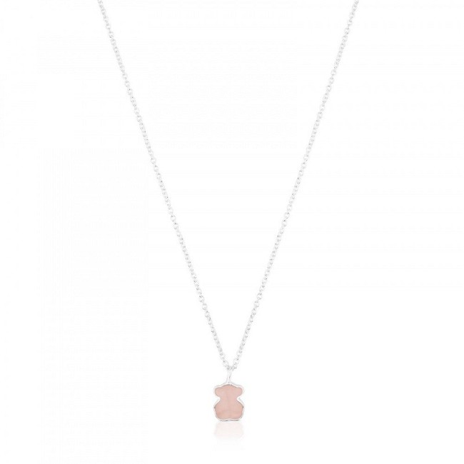 Collana Tous New Color con orsetto in Quarzite rosa - 615434570