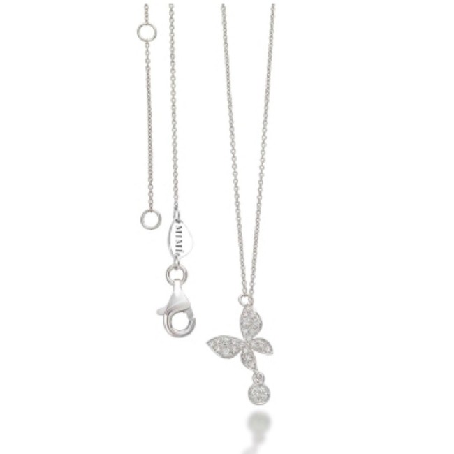 Mimì Necklace with White Gold and Diamond Butterfly - P656B8B