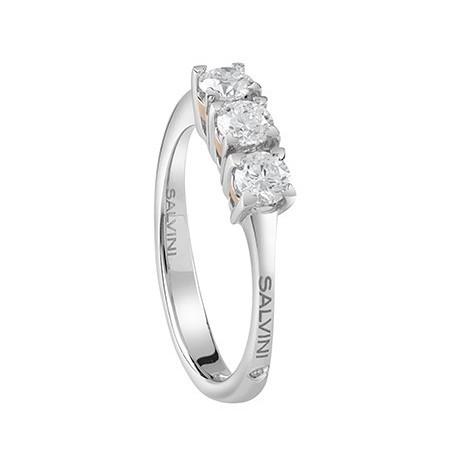 Trilogy Ring Salvini collection Blossom in white and pink gold with brilliant