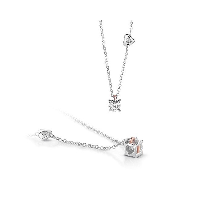 Collana Salvini collezione Battito in oro bianco e rosa con brillante - 20074782