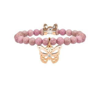 Kidult Frau Armband Rose und Rodonite Schmetterling - 731126