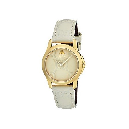 Gucci Watch G-Timeless Signature Small White Leather - YA126580