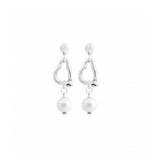 Man Ojo Metal Pendant and Pearl Pendant Earrings - PEN0526
