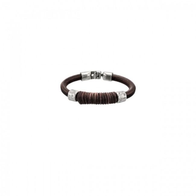 Bracciale Straight Jacket in pelle e metallo Uno de 50 - PUL0610MRH
