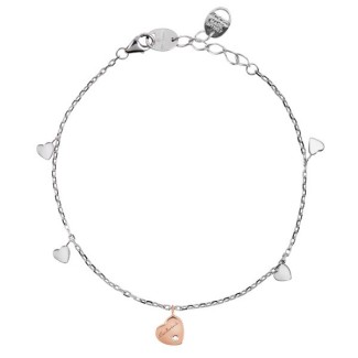 Bracciale Salvini Be Heppy Chic cuori pendenti con brillante