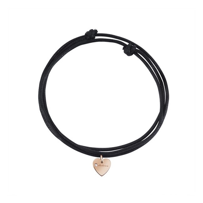 Lanyard Necklace Salvini Minimal pop rose heart pendant with brilliant