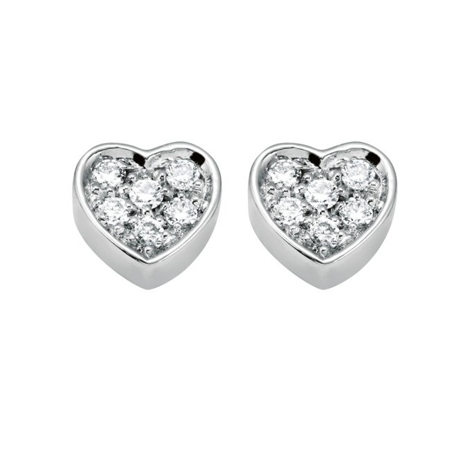Salvini earrings Be Happy heart-shaped With diamond Pavè - 20055764