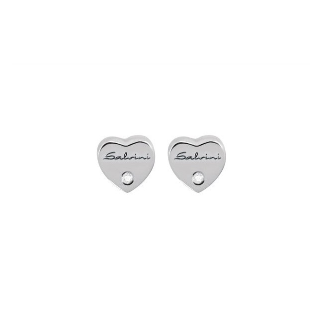 Salvini earrings Be Happy heart-shaped With diamont - 20060201