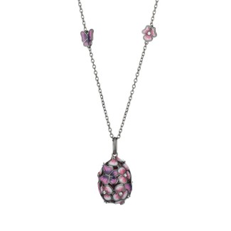 Collana Ovetto TSARS Tamara in argento e smalto lilla