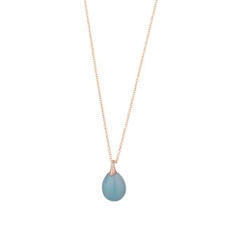 Collana Tsars Olga in argento rosè e pietra celeste