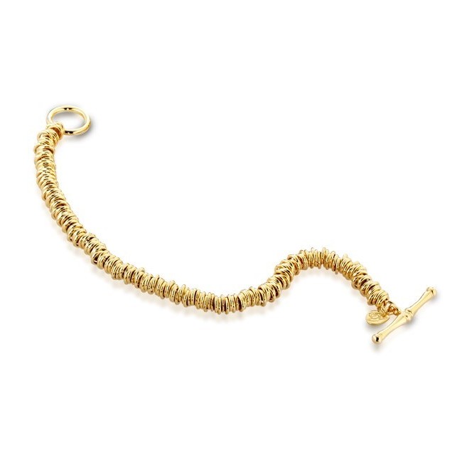 Bracciale Tsars con cerchietti in argento dorato