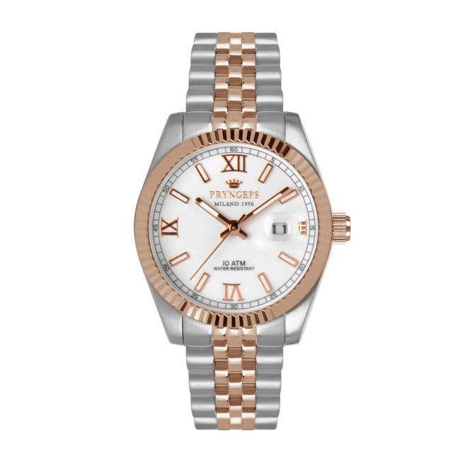 Pryngeps Steel Watch zweifarbiges Modell DateJust White