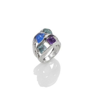 Anello fascia larga e quarzi  Giovanni Raspini High Line