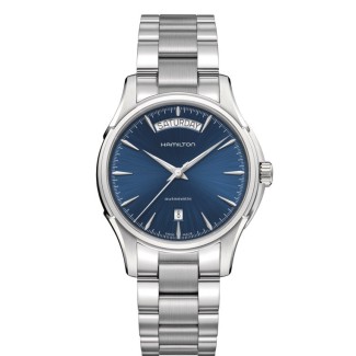 Jazzmaster automatic watch Day Date blue dial H32505141