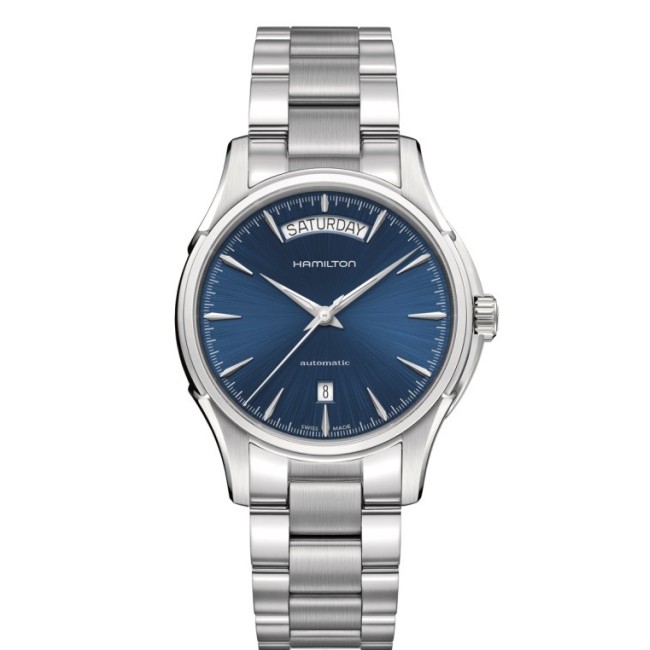 Jazzmaster Automatikuhr, Day Date, blaues Zifferblatt H32505141