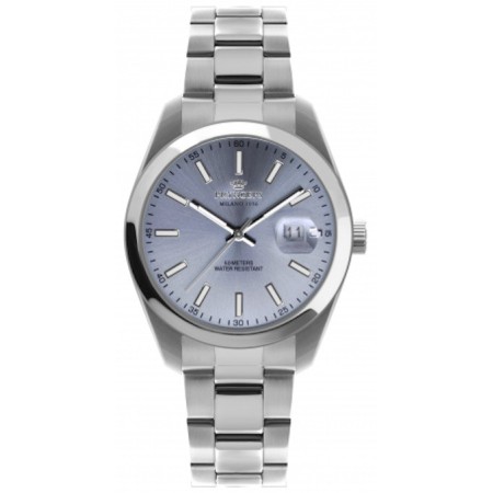 Pryngeps Uhr aus Stahl DateJust Modell, blaues Zifferblatt A1034