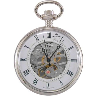 Pryngeps weiße Skelett Taschenuhr - T052 / 1