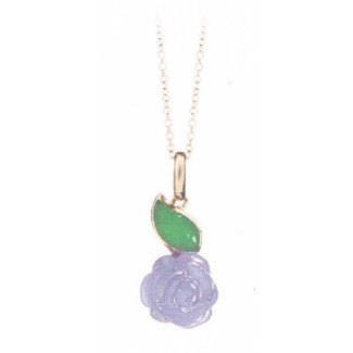 Collana in oro rosa Grace con giada lavanda e giada verde - PK441R8LG