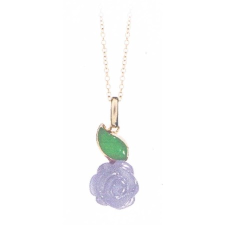 Collana in oro rosa Grace con giada lavanda e giada verde - PK441R8LG