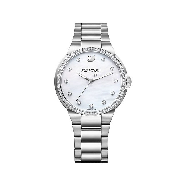 Swarovski Watch, City White Tone, steel bracelet